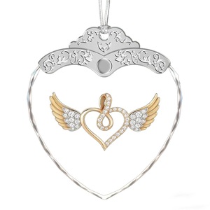 Ornements <span class=keywords><strong>de</strong></span> Noël en verre cristal en gros HBL, forme <span class=keywords><strong>de</strong></span> cœur avec logo gravé et images imprimées pour souvenirs et cadeaux <span class=keywords><strong>de</strong></span> Noël - Product Image 5