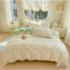 Sang Trọng 4PC Bông Tấm Ga Giường Đặt Vua Nữ Hoàng Kích Thước Dệt Tấm Ga Giường Đặt Cho Nhà Sử Dụng Đồng Bằng Phong Cách Đôi Kích Thước Sang Trọng Duvet Cover Set - Product Image 1