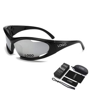LiEr Qualitäts-UV400 PC Y2K Trendige Anti-Strahlen Mode Übergroße Fahrradbrille Fahren Angeln Sport Sonnenbrille Gesichtsschutz für Männer - Product Image 1