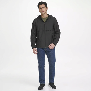<b>Men's</b> Lightweight Breathable Windbreaker <b>Jacket</b> New Design Reversible Outdoor Zipper Windproof Reflective Leisure Stand Front - Product Image 1