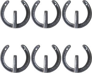 Crochets muraux en fonte décoratifs en fer à cheval, <span class=keywords><strong>cintre</strong></span> multi-usages <span class=keywords><strong>gris</strong></span> vintage pour manteau et chapeau pour style fermier - Product Image 6