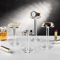 Ensemble de 3 Table à dessert acrylique ronde transparente Cupcake pâtisserie bonbons gâteau présentoir pour la décoration de fête d'anniversaire de mariage
