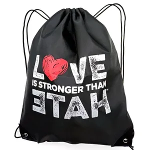 YYX Custom Polyester Drawstring Bag Gym Sports Draw String Bags Sport Drawstring Backpack Bag
