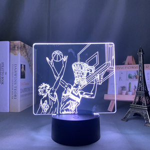 Lampe de nuit LED 3D à illusion optique Slam <span class=keywords><strong>Dunk</strong></span> en acrylique, décoration pour chambre à coucher <span class=keywords><strong>et</strong></span> salle de jeux, changeant de couleur, cadeau d'anniversaire - Product Image 4