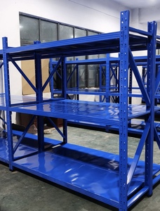 Industrial 4 Layer Steel Warehouse Rack Blue Powder Coated Adjustable Shelving Main Frame Structure - Product Image 5