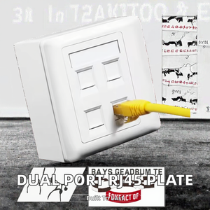 하일 YWT-1202 싱글/듀얼 포트 Cat5e/Cat6 UTP RJ45 여성형 월 플레이트 키스톤 잭 86x86mm 네트워크 커넥터 화이트 ABS/라벤더 - Product Image 3