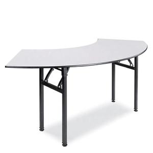Tables pliantes blanches au design moderne, <span class=keywords><strong>demi</strong></span>-<span class=keywords><strong>lune</strong></span>, en contreplaqué, pieds en métal, tables pliantes pour hôtel, mariage, salle de banquet - Product Image 2