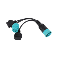 OEM ODM J1900 9Pin konektor laki-laki perempuan OBD2 OBDII adaptor dengan kabel Y alat tenun untuk pembaca kode