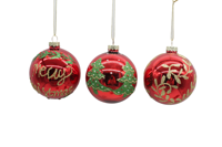 Bestverkochte handgemaakte kerstdecoratieve glazen beschilderde hangende ballen 8CM Kerstboom scène creatieve hangende vintage afwerking