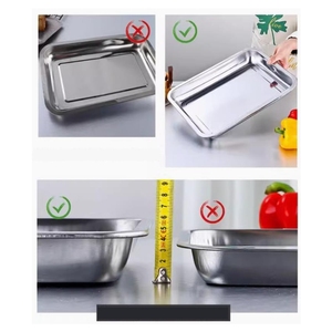 Plateaux en acier inoxydable de haute qualité Plateaux plats en acier inoxydable Plateaux à viande en acier inoxydable - Product Image 4