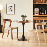 Chaises Hôtel Solide À Manger Chaises En Bois Rotin Loisirs Designer Table Retour Nordique Simple Assis Confortable Chaise Restaurant