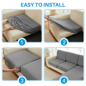 Funda Protectora Elástica para Asiento de Sofá, Jacquard a Rayas, de Alta Calidad, Lavable, Elástica, para Sala de Estar, Seccional - Product Image 4