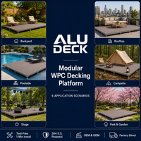 Système de terrasse en WPC pour jardin sur toit commercial, moderne, à hauteur réglable, imperméable, pour terrasse extérieure et repas en plein air