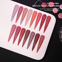 Vendeeni – Collection de vernis gel réfléchissants disco 15 couleurs, FREETPO HEMA OEM, vernis à ongles gel pailleté diamant pour salon de manucure