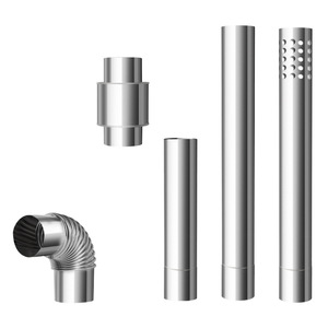 Tubo de escape de acero inoxidable de 60 mm de diámetro para calentador de agua a gas, tipo de escape forzado, instalación por empalme - Product Image 2
