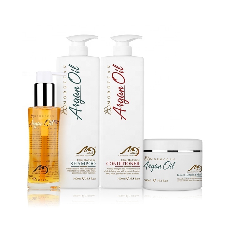 En gros Produits De Salon De Shampooing À L'huile D'argan Marocaine Revitalisant Masque Capillaire Ensemble De Soins Capillaires