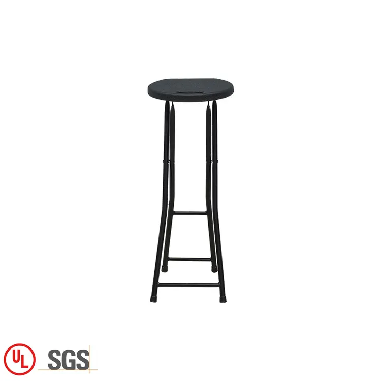 Cheap price folding portable high chair living room black fold up bar stools for leisure