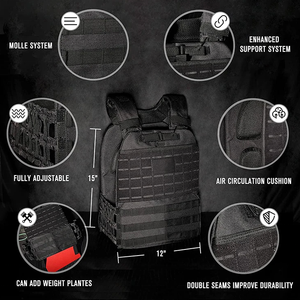 Gilet tattico per palestra con Logo personalizzato regolabile in peso ponderato - Product Image 4