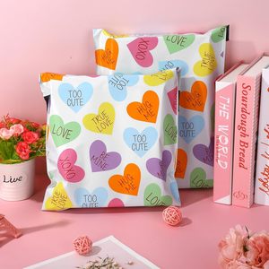 <b>Colorful</b> Conversation Heart Mailing Bag Pastel Self-Sealing Plastic Packaging <b>Envelope</b> Bag For Small Business - Product Image 5