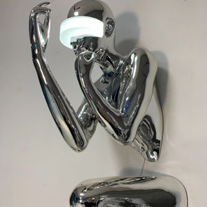 O & <span class=keywords><strong>M</strong></span>电镀树脂办公室装饰雕塑KTV酒店室内雕像定制雕塑性感机器人家居装饰艺术品 - Product Image 5