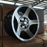 4x100 5x100 5x1143 6x1397 15x8 15 pouces 4 trous 5 trous 6 trous rotation par gravité noir jantes en alliage de voiture à face usinée en stock