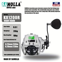 Carrete de Pesca Digital Inteligente SAMOLLA KX1200, Carrete de Pesca para Barco, Pantalla LCD Grande, Relación de Engranajes 6.3:1, para Ríos y Arroyos
