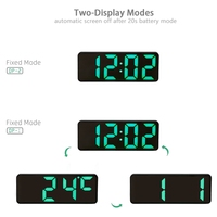 Zeitgenössisches Design Digitaler LED-Wecker Kalender-Datumsanzeige Batteriebetrieben USB-Ladeanschluss Rechteckige Form PVC