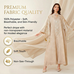 Abaya Kaftan Premium Champagne pour la collection de réceptions formelles - Product Image 3