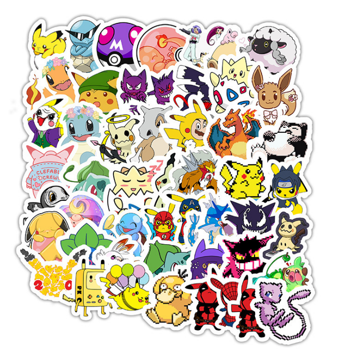 Personalizado troquelado niños de vinilo de PVC de dibujos animados 3d de dibujos animados Naruto pokemon anime pegatinas