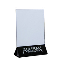 Support de menu transparent en acrylique moderne avec base triangulaire, pour cartes de table, cartes de prix d'alcool, présentoir de menu en plastique, facile à assembler