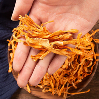 Fleur de Cordyceps Doré en Gros, Fleur Naturelle de Cordyceps Militaris Jaune, Cordyceps Tête de Léopard, Champignon Comestible Pur