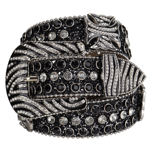 Ceintures Laser personnalisées pour hommes et femmes, nouvelle collection de styliste, Bb, <span class=keywords><strong>simone</strong></span>, brillant, cloutée, cristal, Dna, strass noirs, Pu, diamant - Product Image 2