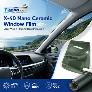 Film teinté pour vitres de <span class=keywords><strong>voiture</strong></span> Tuman 40% VLT Clear View, isolation thermique, nano-céramique, avec 99% IRR, 100% UVR pour les vitres de véhicule - Product Image 1