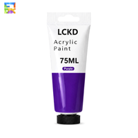 Peinture acrylique violette en tube de 75 ml, imperméable, résistante au soleil, non toxique, pour peinture manuelle DIY, art mural, artisanat, pigments, fournitures de couleur