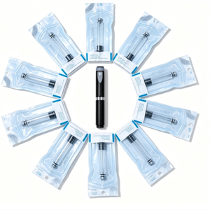 Injecteur de stylo métallique jaune avec 10 cartouches en verre de 3 ml, embout à clipser, emballage pharmaceutique, conception durable - Product Image 6