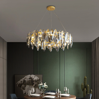 Lustre moderne de luxe en cristal K9, lampe suspendue nordique en verre gris fumé pour chambre à coucher, salon, salle à manger, luminaire décoratif rond