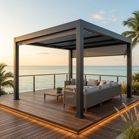 Pergola de jardin en aluminium de haute qualité avec revêtement en poudre, stores électriques orientables, protection solaire, pour balcon, couleurs personnalisables, usage extérieur