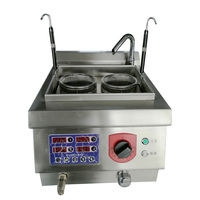 Cuisinière à nouilles électrique à deux bacs RKMF-T202 pour restaurant, facile à nettoyer, en acier inoxydable