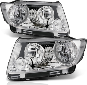Conjunto de Faros Delanteros Compatibles con Jeep Grand Cherokee 2011-2013 y Compass 2011-2017, Reemplazo de Faros Halógenos Originales / NO COMPATIBLE con HID - Product Image 2