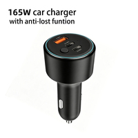 Find My Find Hub 165W Anti-Verlust-Tracker PD Schnellladung 3-in-1 Autoladegerät mit USB-A/Type-C Anschlüssen für Handy & Laptop