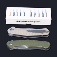 Couteau pliant de survie Hongrui de haute qualité en acier D2, couteau de camping pliant de poche avec manche en G10