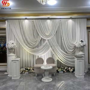 Último Diseño 2026: Cortina de Fondo para Boda de Terciopelo Blanco Leche Sedoso, Precio de Fábrica Económico, Drapeable, con Efecto de Chifón para Escenario - Product Image 2