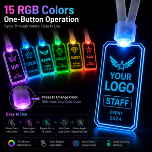 Fábrica de placas de identificación LED personalizadas, venta al por mayor de placas de identificación acrílicas iluminadas para personal, para bares, conciertos, festivales, pedidos de promoción al por mayor. - Product Image 4