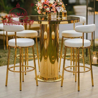 Tabouret de bar moderne doré en métal pour extérieur, pour restaurant