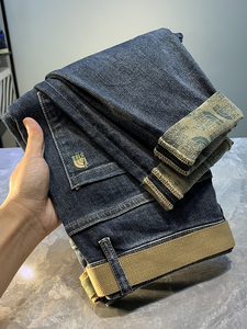 <span class=keywords><strong>Jeans</strong></span> da <span class=keywords><strong>Uomo</strong></span> di Alta Gamma, Moda Lusso Leggero, Stampa Autunnale, Denim a Gamba Dritta, Vestibilità Slim, Asciugatura Rapida, Vita Media, <span class=keywords><strong>Pantaloni</strong></span> Casual - Product Image 2
