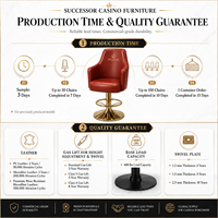 Kursi Kasino Mewah SUCCESSOR dengan Meja Sandaran Tangan untuk Permainan Poker, Blackjack, Baccarat, dan Roulette dengan Desain Ergonomis