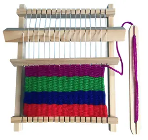 Pädagogisches spielzeug für kinder holz webstuhl spielzeug für hand stricken