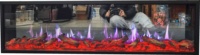 Cheminée électrique moderne en métal holographique avec écran LCD miroir, éclairage LED et télécommande - Autonome, deux niveaux de chaleur
