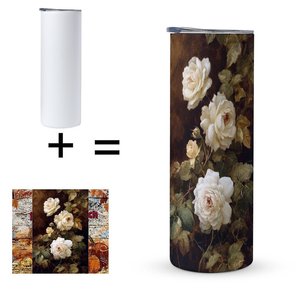 Stainless Steel Tumbler 20oz Vacuum Insulated Travel Mug With Floral Design For <b>Coffee</b> Tea Use - Product Image 5