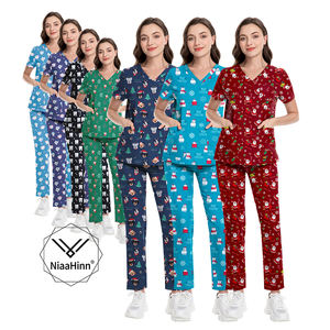 Uniformes de Hospital de manga corta 2025, uniformes médicos, uniformes de Hospital cómodos, uniformes de enfermería estampados para mujer - Product Image 1